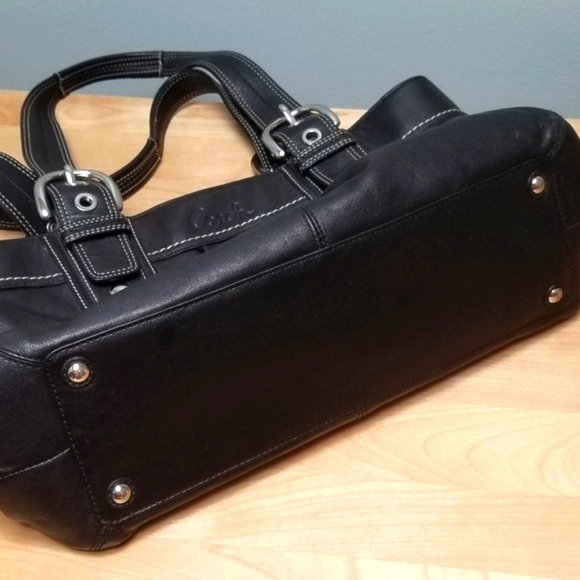 COACH | BLK SHOULDER TOTE, SILVER HARDWARE - Picture 7 of 7